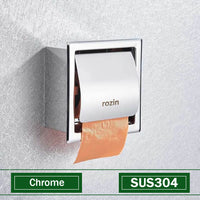 Porte-Papier Toilette Encastré Inox 304 avec Volet, 4 Finitions