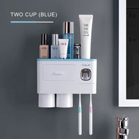 Porte-Brosse à Dents Mural Sans Perçage avec Distributeur de Dentifrice et Gobelets