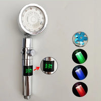 Pommeau de Douche LED Affichage Numérique Température Noir