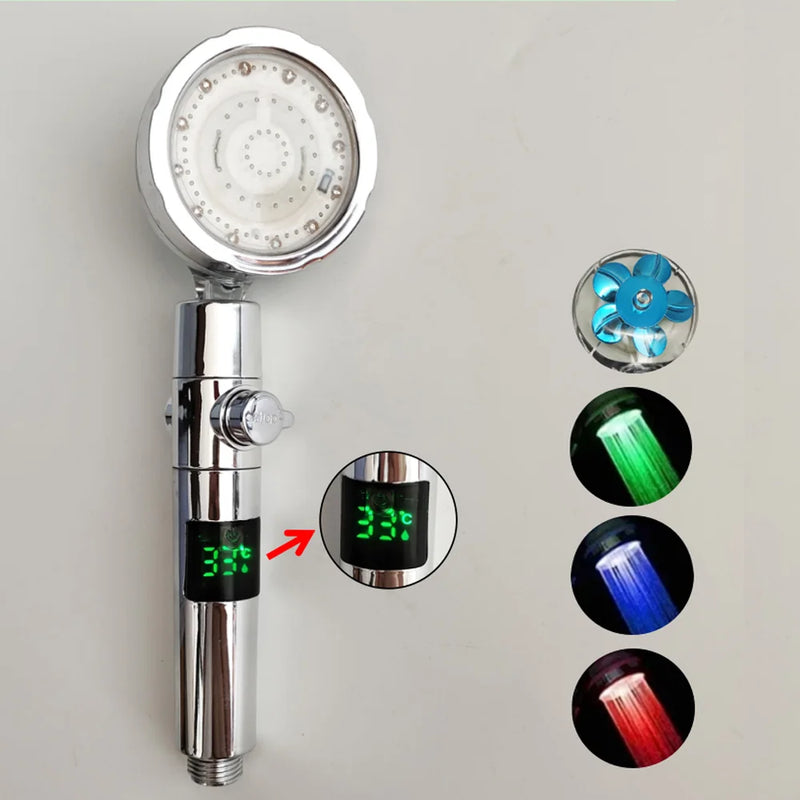 Pommeau de Douche LED Affichage Numérique Température Noir