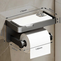 Porte-Papier Toilette Mural Aluminium avec Tablette, à l'Unité ou Lot de 2, 4 Finitions