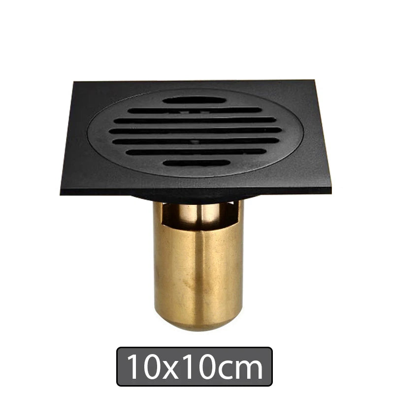 Bonde de Douche Carrée Laiton Multi Finitions 10 à 30 cm