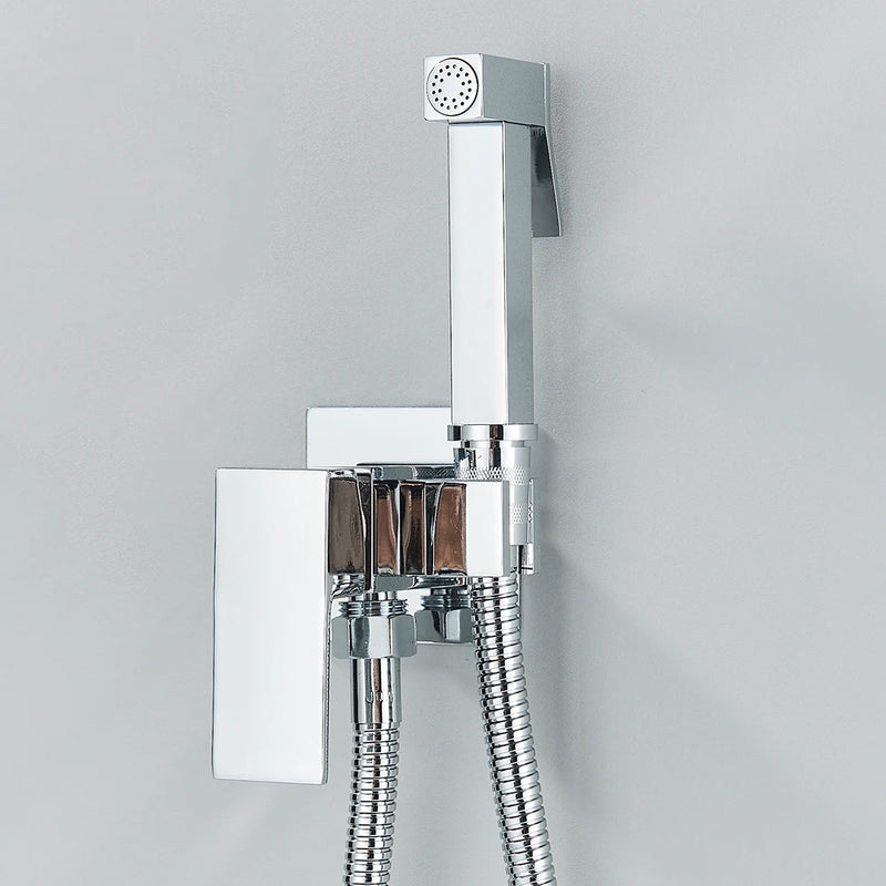 Douchette WC avec Mitigeur Encastré Eau Chaude et Froide, 5 Finitions