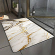 Tapis de Bain Marbre Blanc et Doré Antidérapant