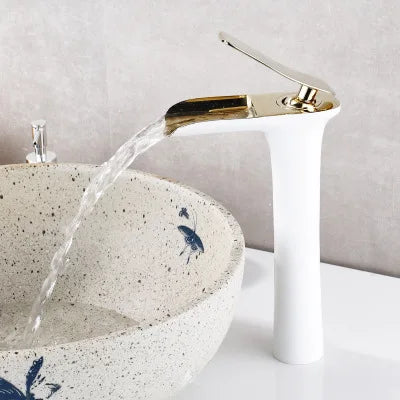 Mitigeur Lavabo Cascade Laiton, 9 Finitions, Bas ou Haut