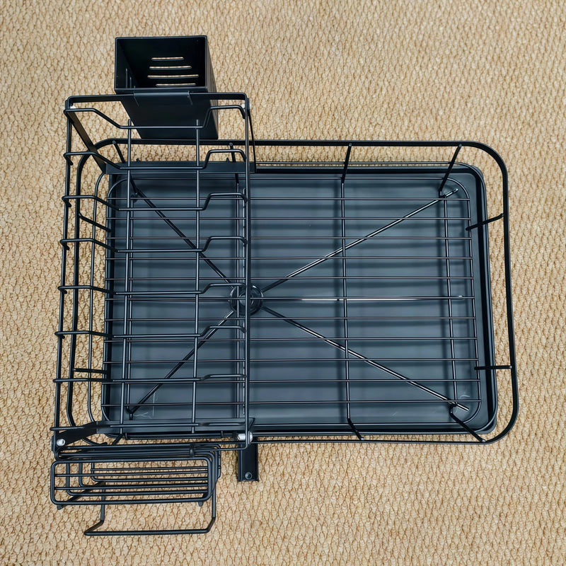 Égouttoir à Vaisselle Extensible 2 Niveaux Noir et Blanc