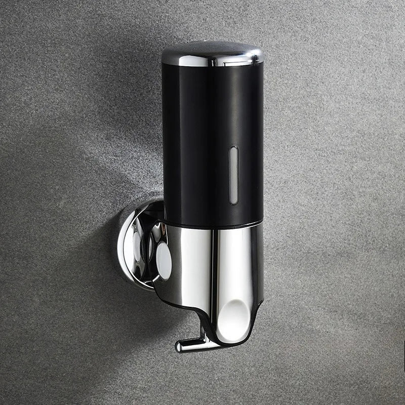Distributeur de Savon Mural Manuel, Noir, Blanc ou Transparent, 24 cm