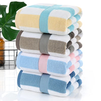 Serviette de Bain Éponge Rayée 70 x 140 cm en 4 Coloris