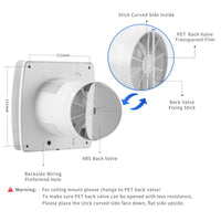 Aérateur Salle de Bain Connecté 100 mm, Capteurs d'Humidité et de Mouvement