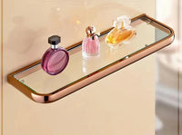Accessoires Salle de Bain Or Rose Laiton à la Pièce, 13 Articles