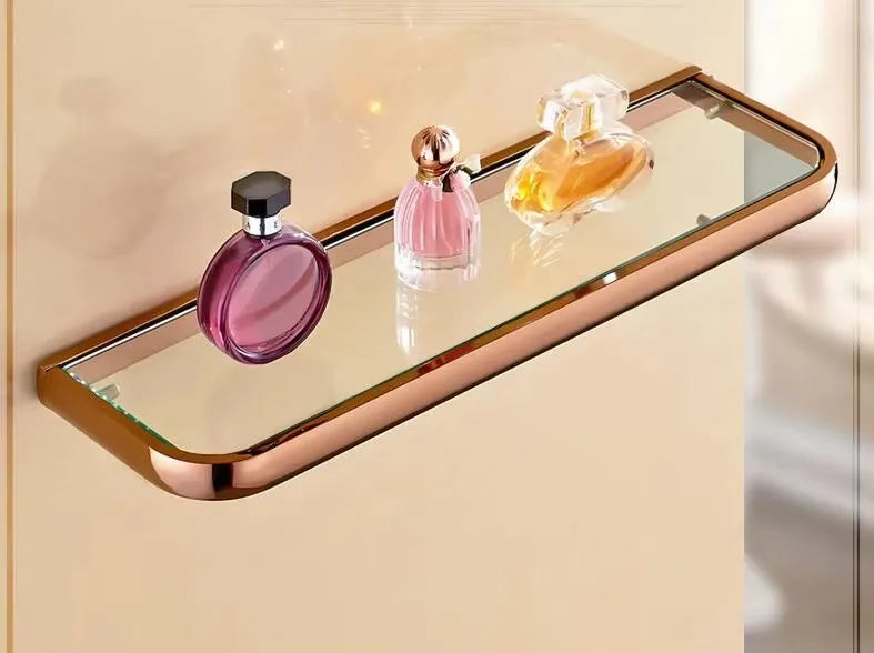 Accessoires Salle de Bain Or Rose Laiton à la Pièce, 13 Articles