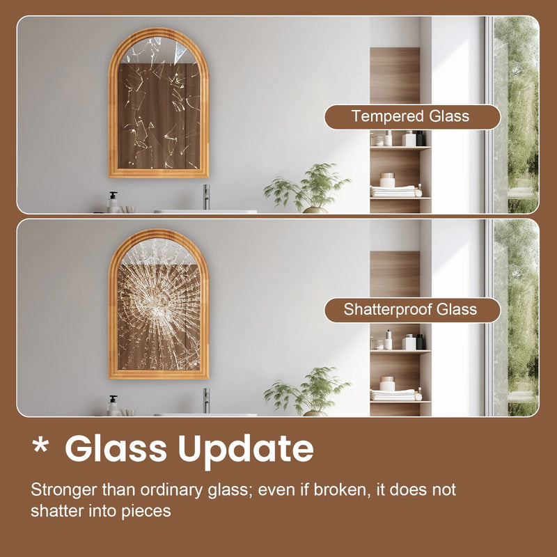 Miroir Salle de Bain Arche Bois Anti-Humidité