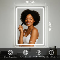 Miroir LED de Vanité Anti-Buée Mural 50 x 70 cm