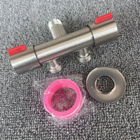 Robinet d'Arrêt Double Sortie Inox 304 G1/2 pour Lave-Linge, 12 cm