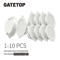 Downlight LED Encastrable Cuisine Extra-Plat, Lot de 1 à 10, 6 à 24 W