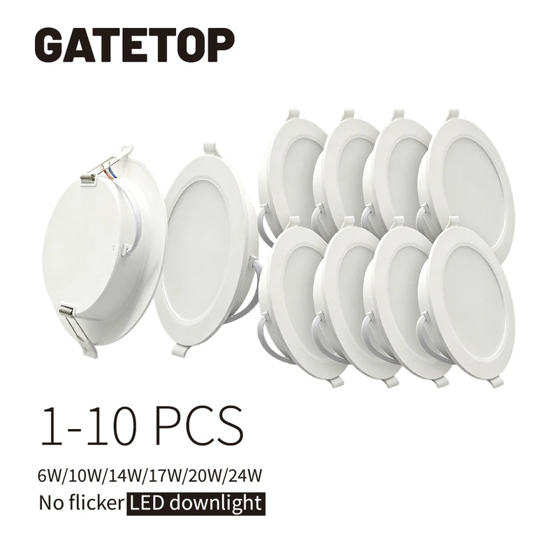 Downlight LED Encastrable Cuisine Extra-Plat, Lot de 1 à 10, 6 à 24 W