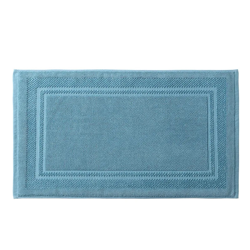 Tapis de Bain Coton Absorbant 45 x 75 cm, Motif Chevrons ou Cadre