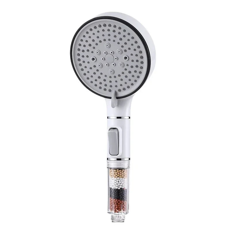 Pommeau de Douche Filtrant 5 Jets Stop Eau Haute Pression 12 cm