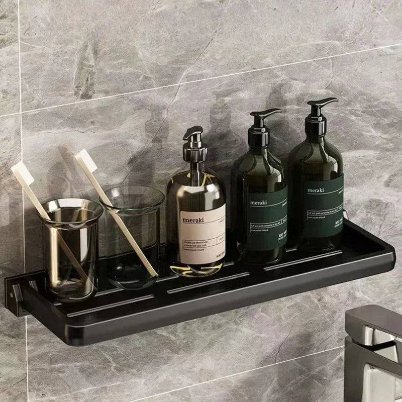 Étagère de Douche Murale Rabattable en Métal Étanche