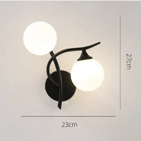 Applique Murale Boules de Verre Nordique, Noire ou Dorée, 27 x 23 cm