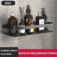 Étagère de Douche d'Angle Aluminium Noir