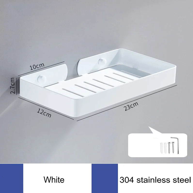 Porte-Savon Mural en Inox Grillagé avec Vidange