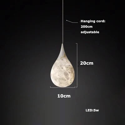 Suspension Cuisine Goutte en Résine Effet Pierre, LED 5 à 10 W