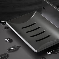 Porte-Savon Mural Inox Sans Perçage avec Plateau Égouttoir, Lot de 1 ou 2