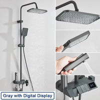 Colonne de Douche Pluie avec Douchette Bidet et Bec de Bain, 5 Finitions
