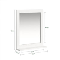 Miroir Salle de Bain avec Rangement Blanc 40 x 49 cm