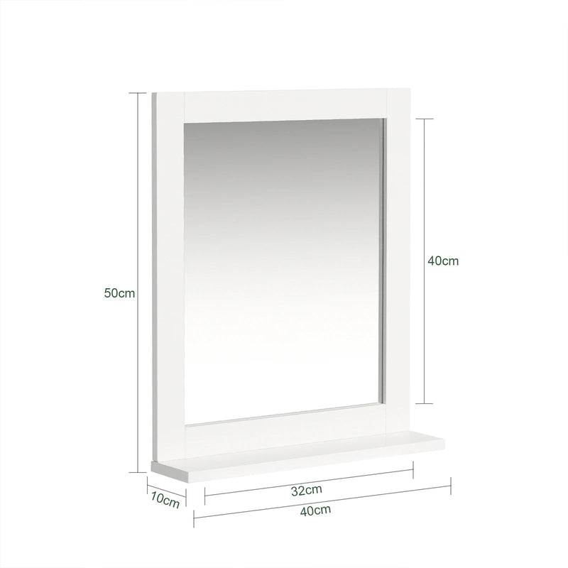 Miroir Salle de Bain avec Rangement Blanc 40 x 49 cm