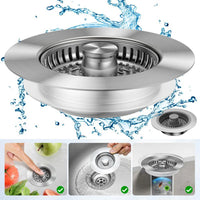 Bonde Crépine de Vidange Évier Cuisine Anti-Colmatage Inox