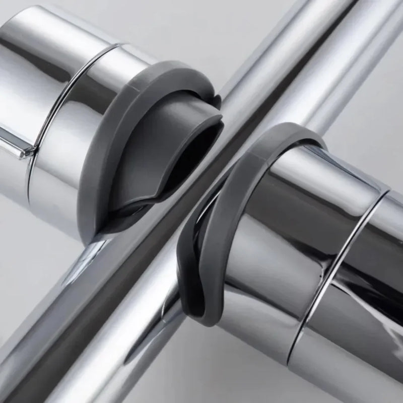 Support Douchette Coulissant Chromé pour Rail 24 mm ou 18-25 mm