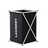 Panier à Linge Pliable 1 à 3 Compartiments, Cadre en X, Noir ou Gris