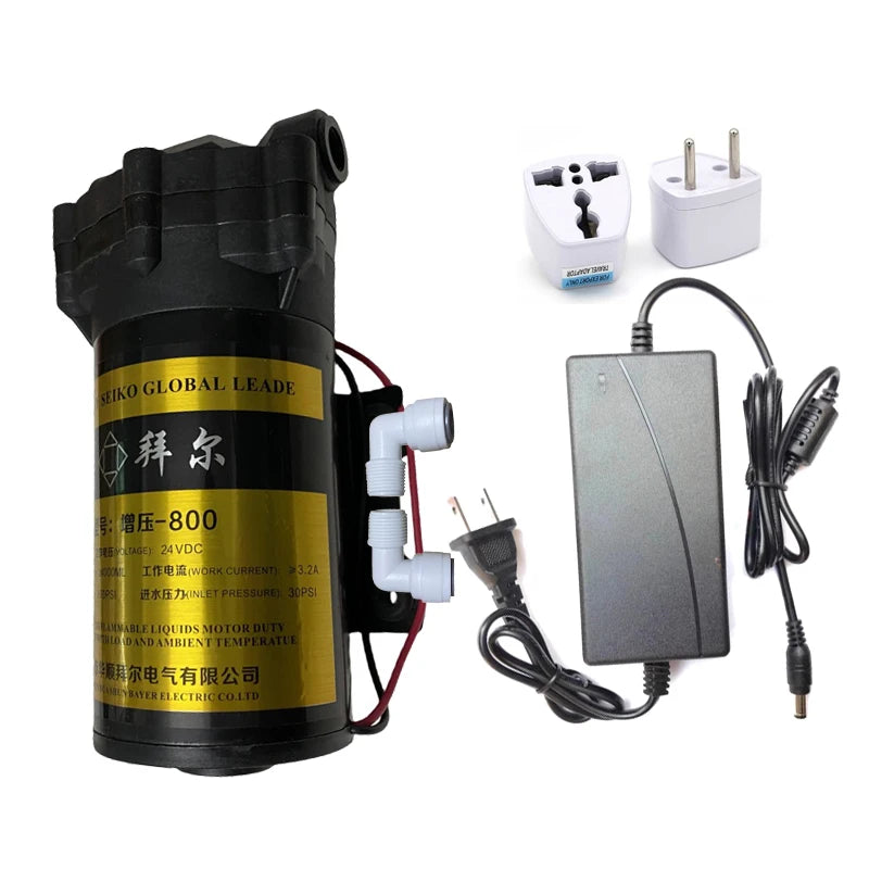 Pompe de Surpression Osmoseur 24 V avec Adaptateur, 400 à 1 200 GPD