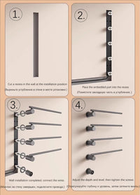 Sèche-Serviette Électrique Encastré 3 ou 4 Barres Rotatives Inox 50 cm
