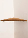 Étagère d'Angle Murale en Bois Brûlé, Étagère Seule ou Lot de 3