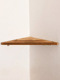 Étagère d'Angle Murale en Bois Brûlé, Étagère Seule ou Lot de 3
