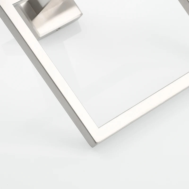 Porte-Serviette Anneau Carré Mural en Inox 304, 4 Finitions