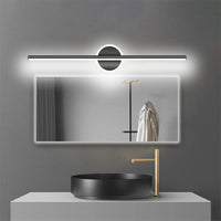 Applique Salle de Bain Noire LED avec Disque Mural pour Miroir, 40 à 80 cm