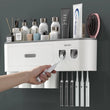 Porte-Brosse à Dents Mural Magnétique, Distributeur de Dentifrice, 1 à 5 Gobelets