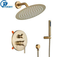 Douche Encastrable Effet Pluie Doré Brossé 20 cm