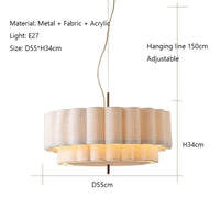 Suspension Cuisine Tissu Festonné, Ronde ou Linéaire, Ø 32 à 150 cm