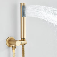 Douche Encastrable Dorée 2-3 Voies Effet Pluie