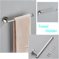 Accessoires Salle de Bain Ronds Inox à la Pièce, Chromé, Noir, Nickel, Doré