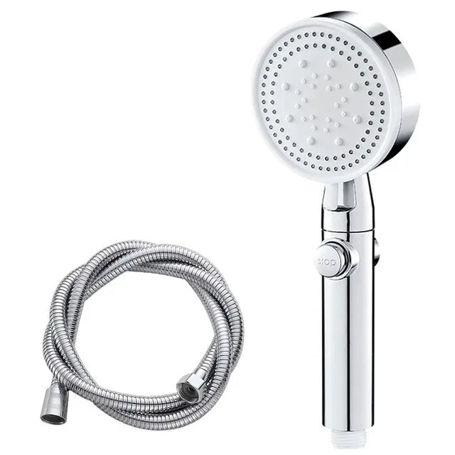 Pommeau de Douche Réglable 5 Modes avec Flexible Noir