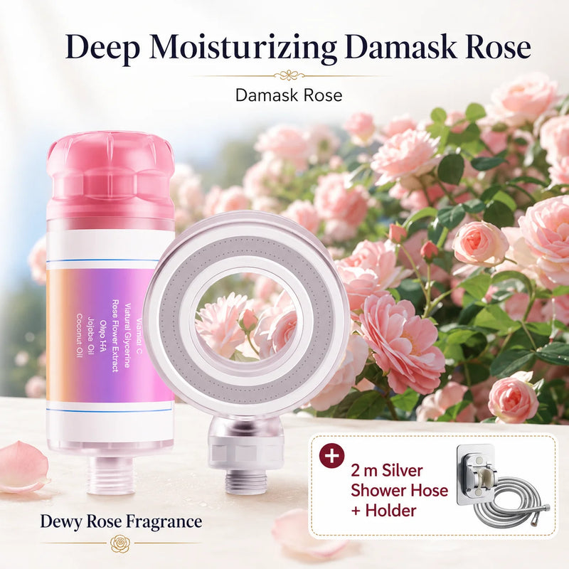 Pommeau de Douche Vitamine C Anneau Étoilé Parfumé Rose, Magnolia ou Iris