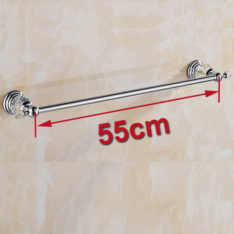Accessoires Salle de Bain Chromé Cristal Frise Grecque à la Pièce, 17 Articles