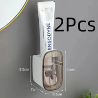 Distributeur de Dentifrice Mural Automatique Porte-Brosse, 1 ou 2 Pièces