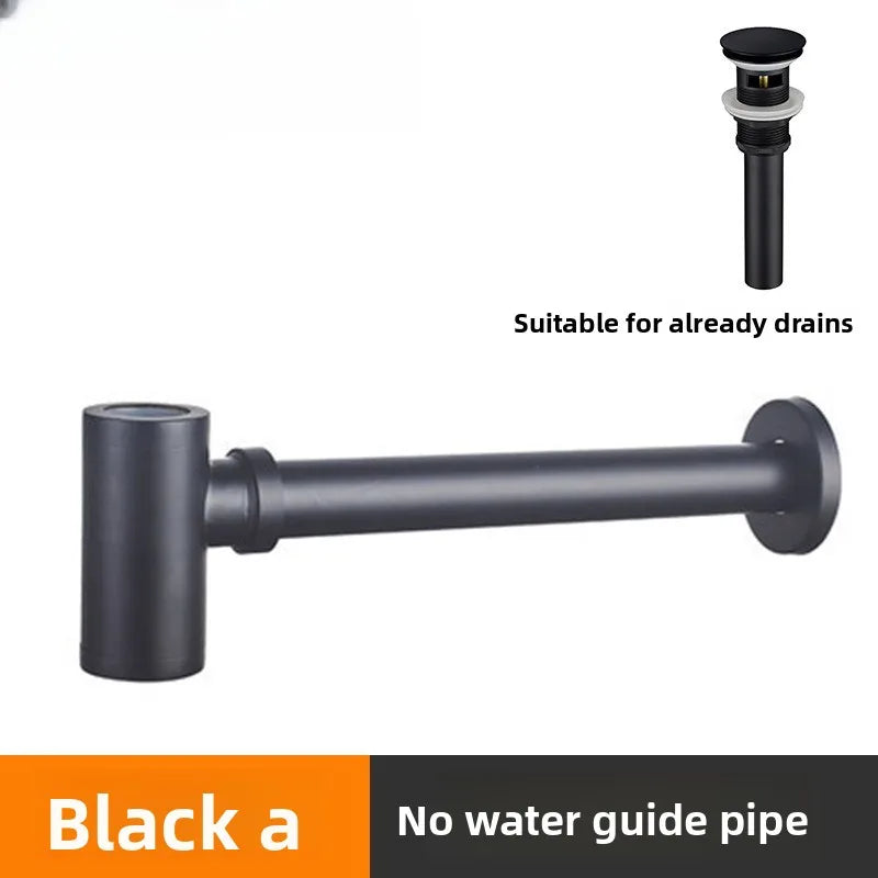 Siphon Lavabo Rond Laiton 1 1/4, Kit avec ou sans Bonde